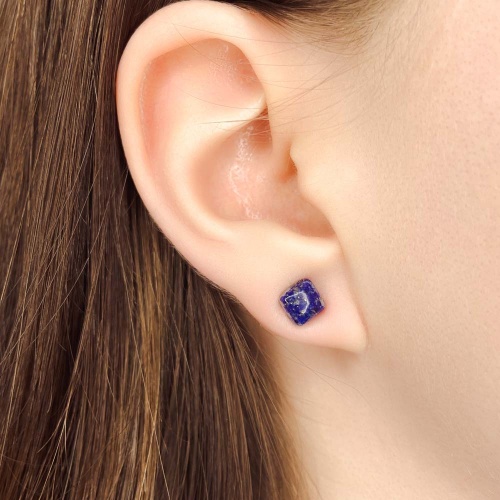 Пусеты из лазурита