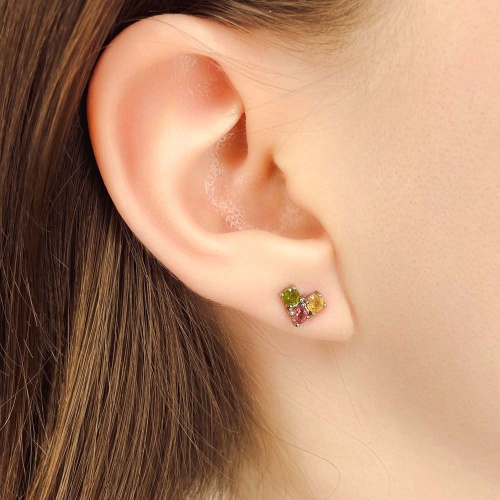 Пусеты из турмалина