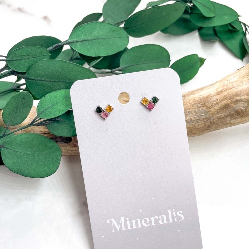 Пусеты из турмалина