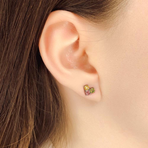 Пусеты из турмалина