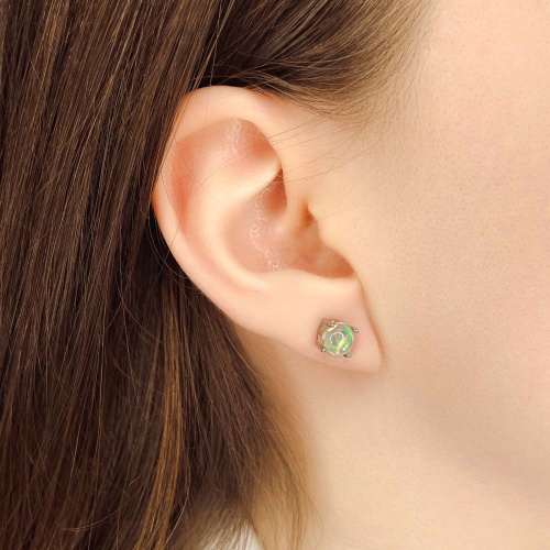 Пусеты из опала благородного