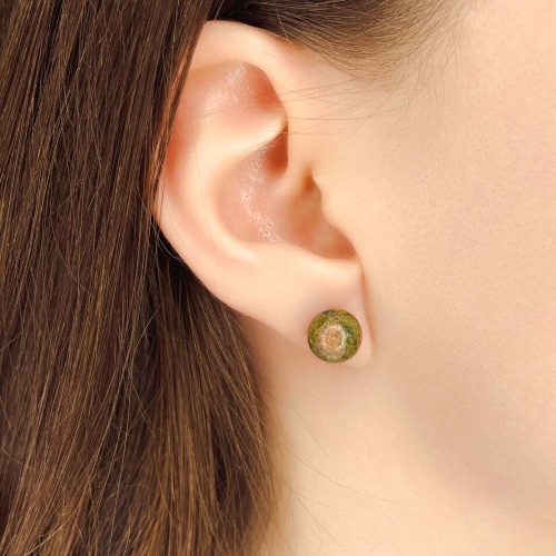 Пусеты из унакита