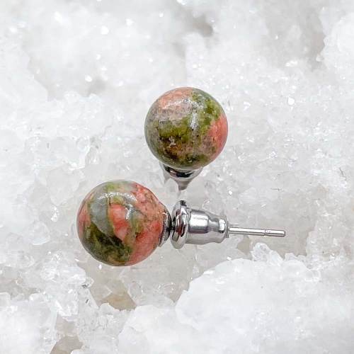 Пусеты из унакита