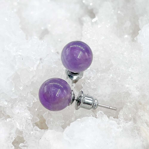 Пусеты из аметиста