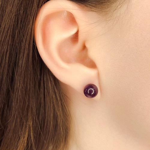 Пусеты из аметиста