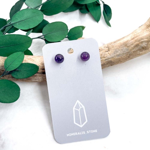 Пусеты из аметиста