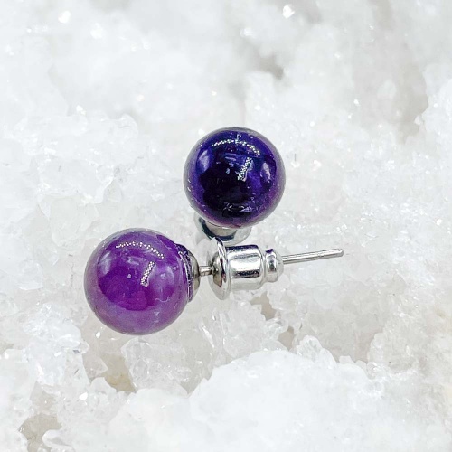 Пусеты из аметиста