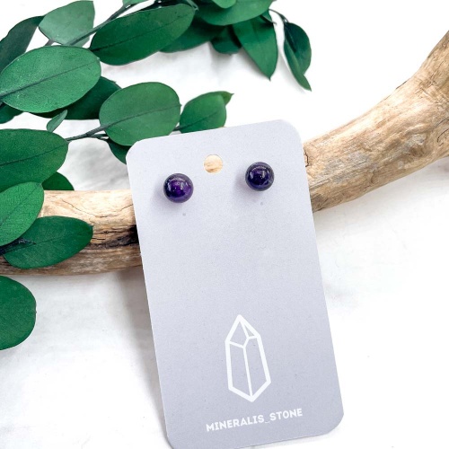 Пусеты из аметиста