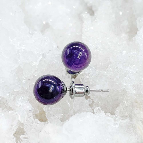 Пусеты из аметиста