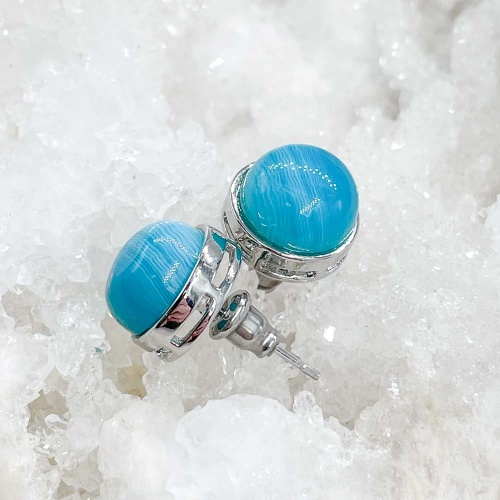 Пусеты из агата тонированного