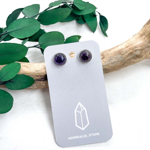 Пусеты из аметиста