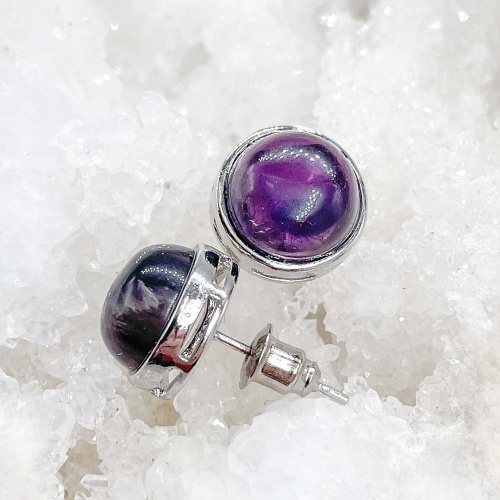 Пусеты из аметиста