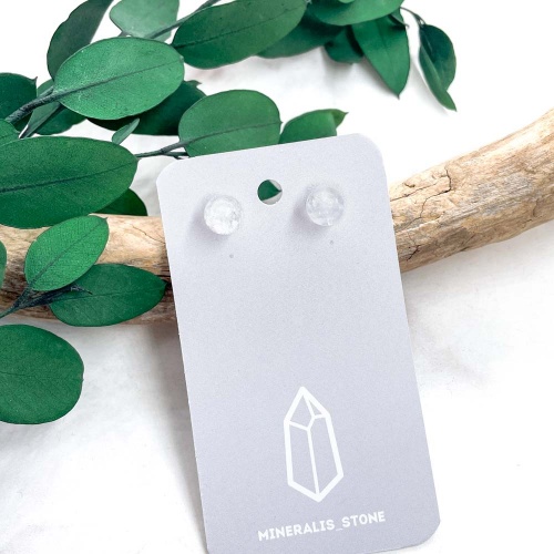 Пусеты из кварца белого