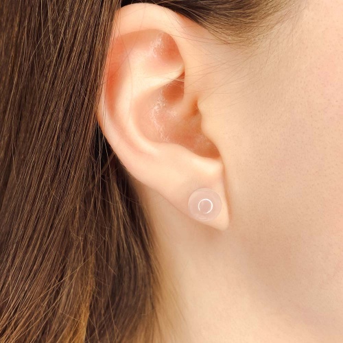 Пусеты из кварца розового