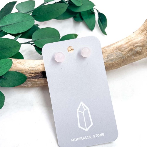 Пусеты из кварца розового