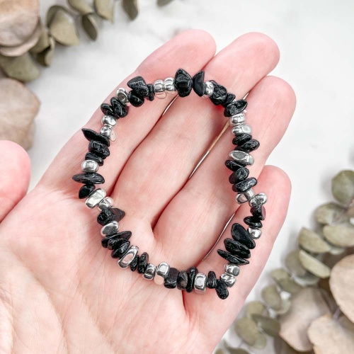 Браслет из шерла (черного турмалина)