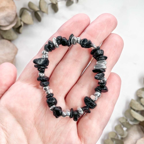 Браслет из шерла (черного турмалина)