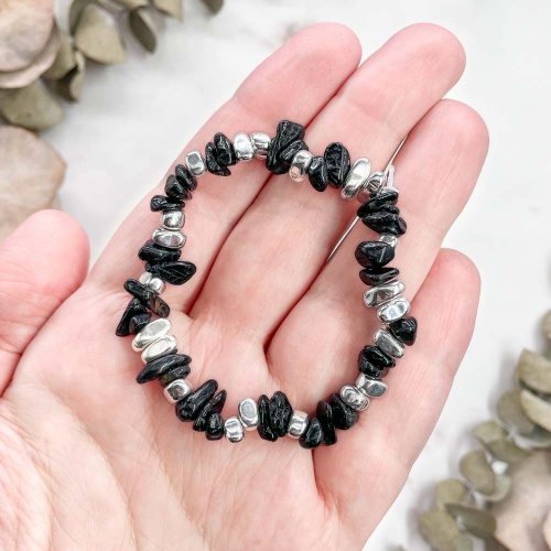 Браслет из шерла (черного турмалина)