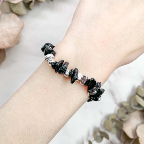 Браслет из шерла (черного турмалина)