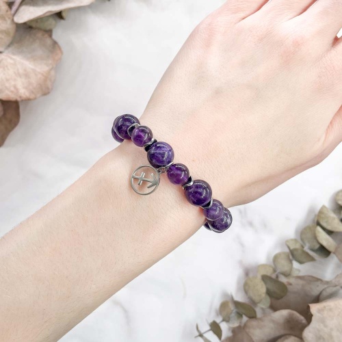 Браслет для Стрельца из аметиста