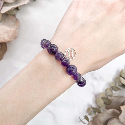 Браслет для Водолея из аметиста