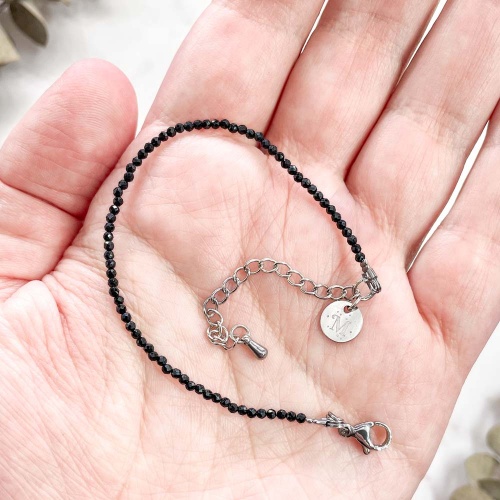 Браслет из шерла (черного турмалина) (огранка)