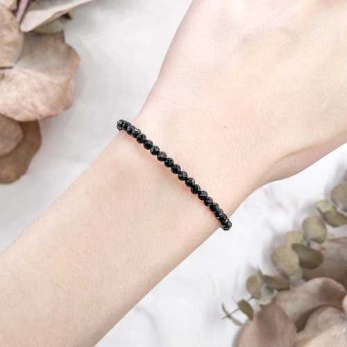 Браслет из шерла (черного турмалина) (огранка)