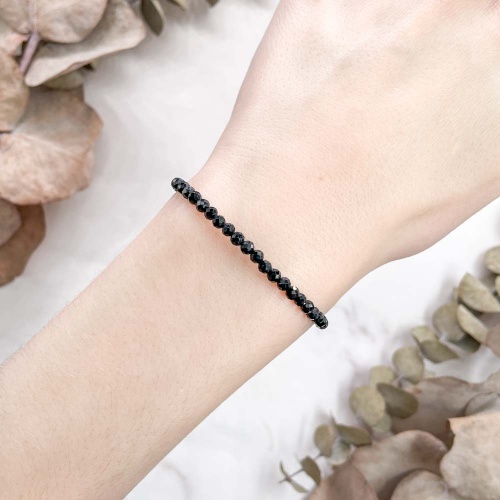 Браслет из шерла (черного турмалина) (огранка)