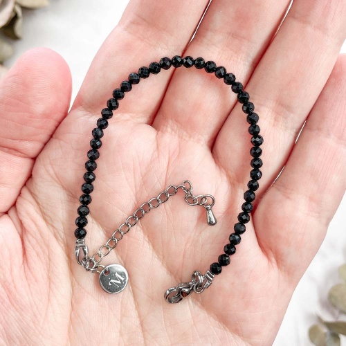 Браслет из шерла (черного турмалина) (огранка)