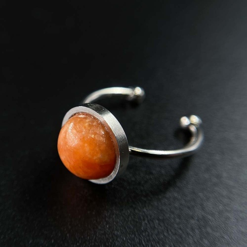 Кольцо с кальцитом оранжевым