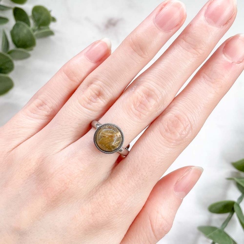 Кольцо с кварцем рутиловым