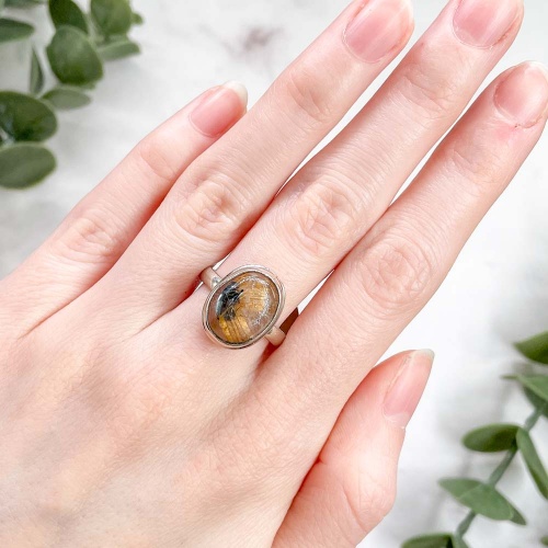 Кольцо с кварцем рутиловым