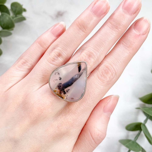 Кольцо с агатом дендритовым