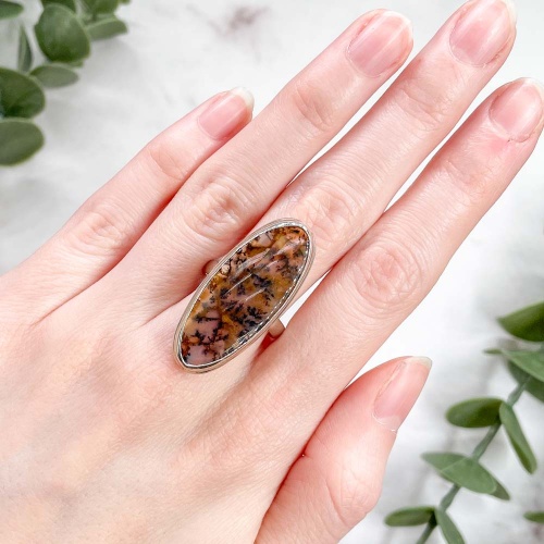 Кольцо с агатом дендритовым