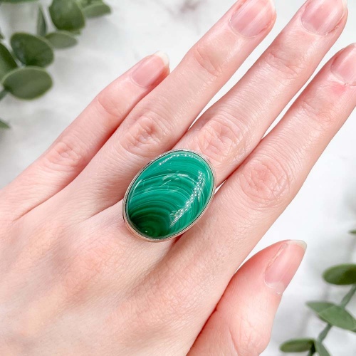 Кольцо с малахитом