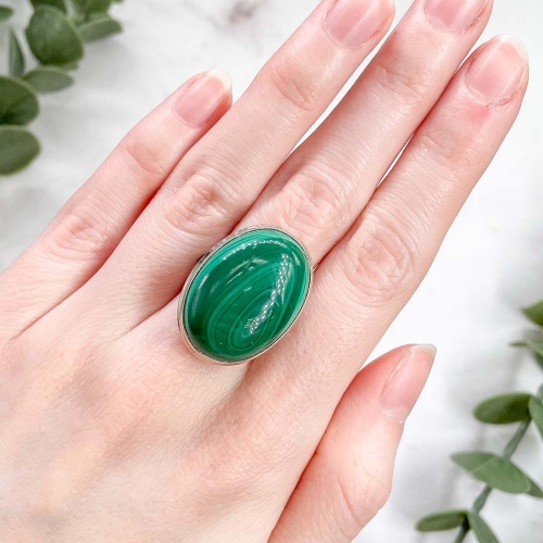 Кольцо с малахитом