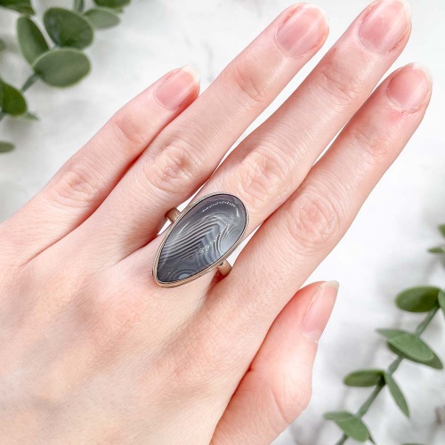 Кольцо с агатом ботсванским