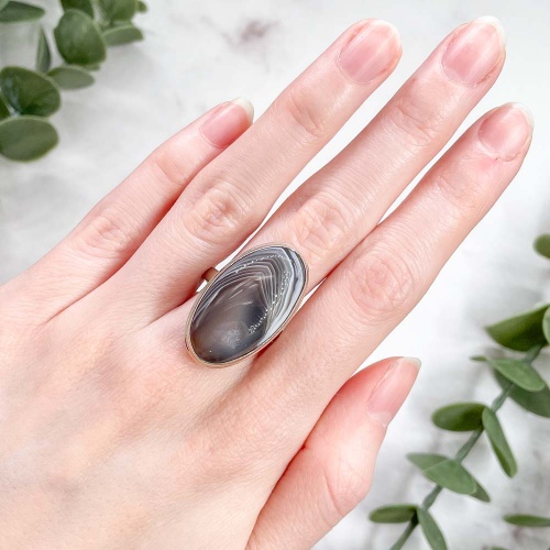 Кольцо с агатом ботсванским