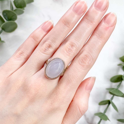 Кольцо с халцедоном голубым