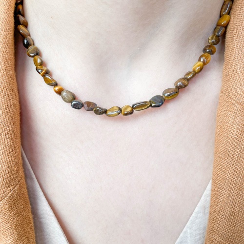 Бусы из тигрового глаза