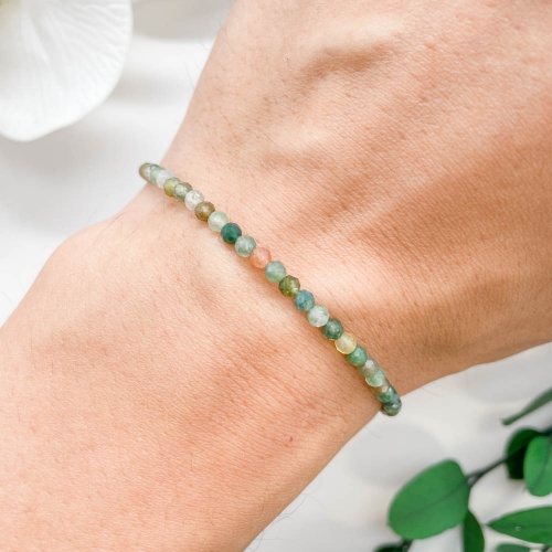 Браслет из агата мохового (огранка)