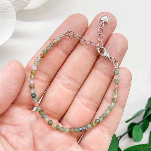 Браслет из агата мохового (огранка)