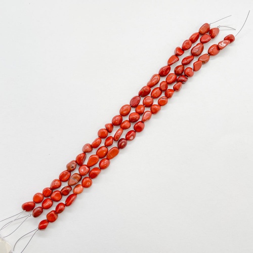 Бусины из яшмы красной