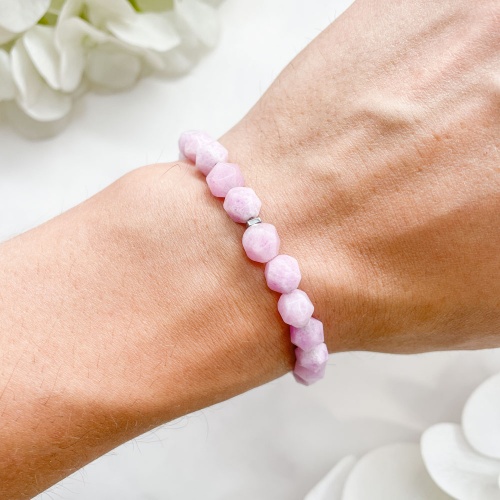 Браслет из кунцита розового (огранка)