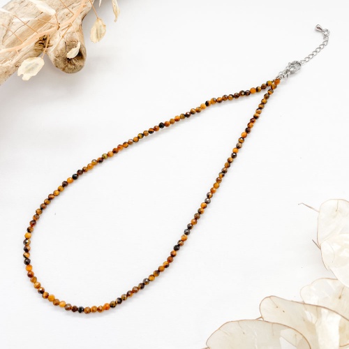 Чокер из тигрового глаза (огранка)