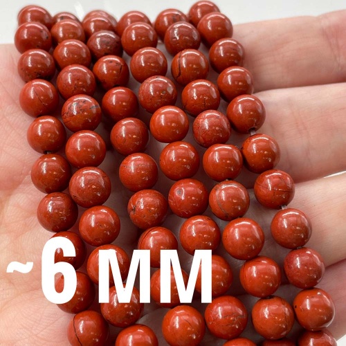 Бусины из яшмы красной