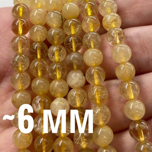 Бусины из кварца с рутилом