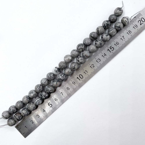 Бусины из кальцита серого