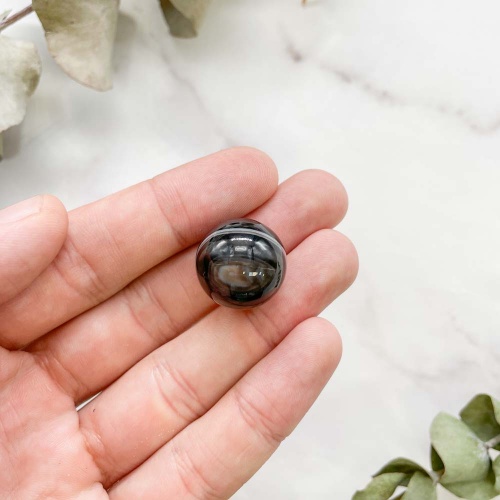Шар из агата чёрного (тонированного)