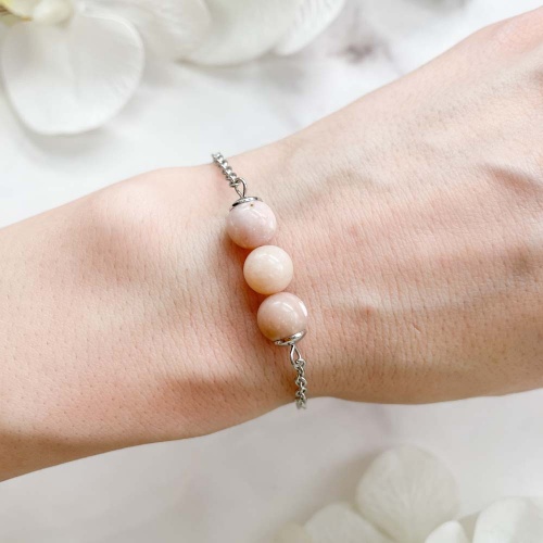 Браслет из опала розового